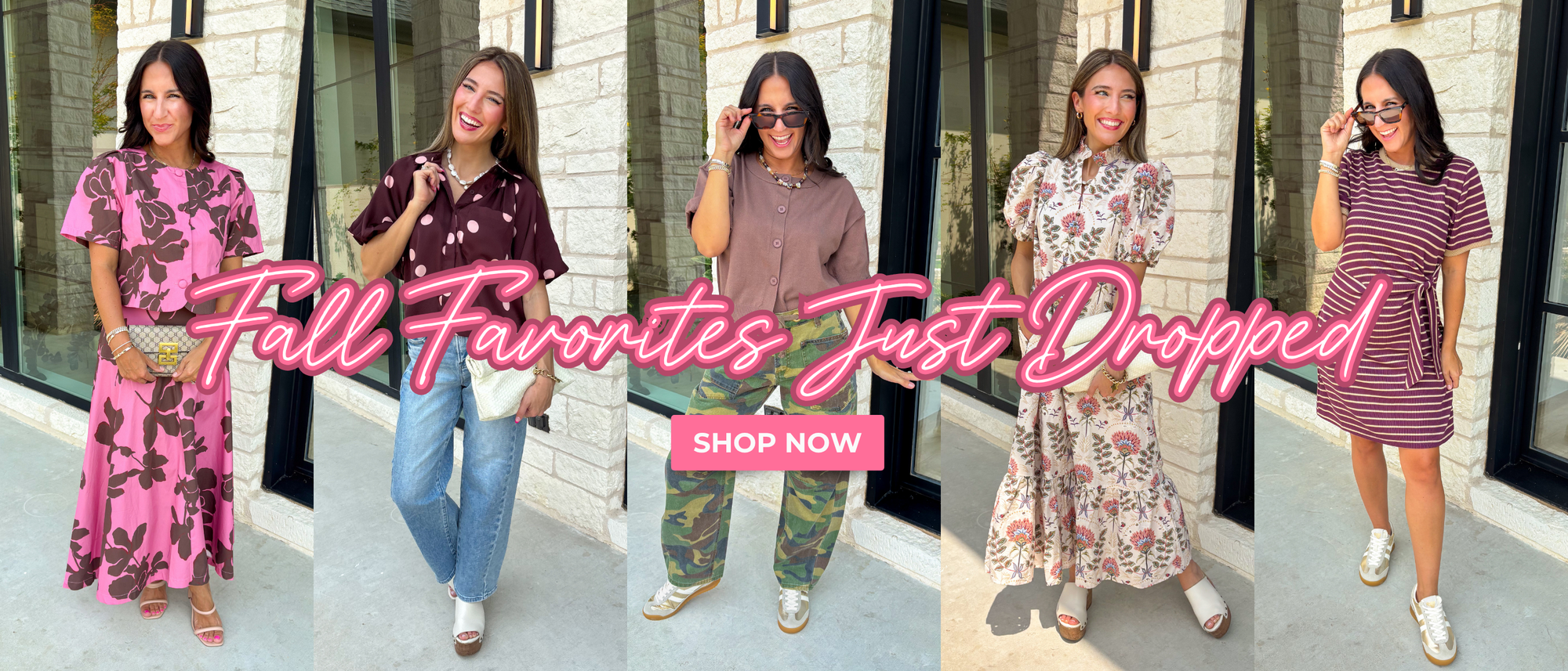 Fall favorites just dropped! Shop Now! 5 Fall Outfits in rosy hues!