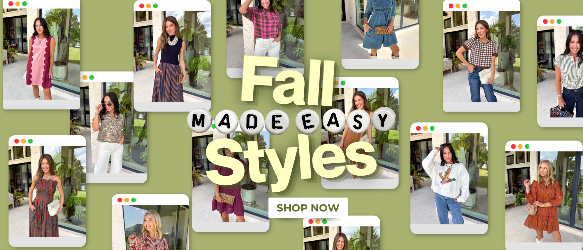 fall styles made easy! Shop Now! multiple fall styled outfits from our new arrivals pages