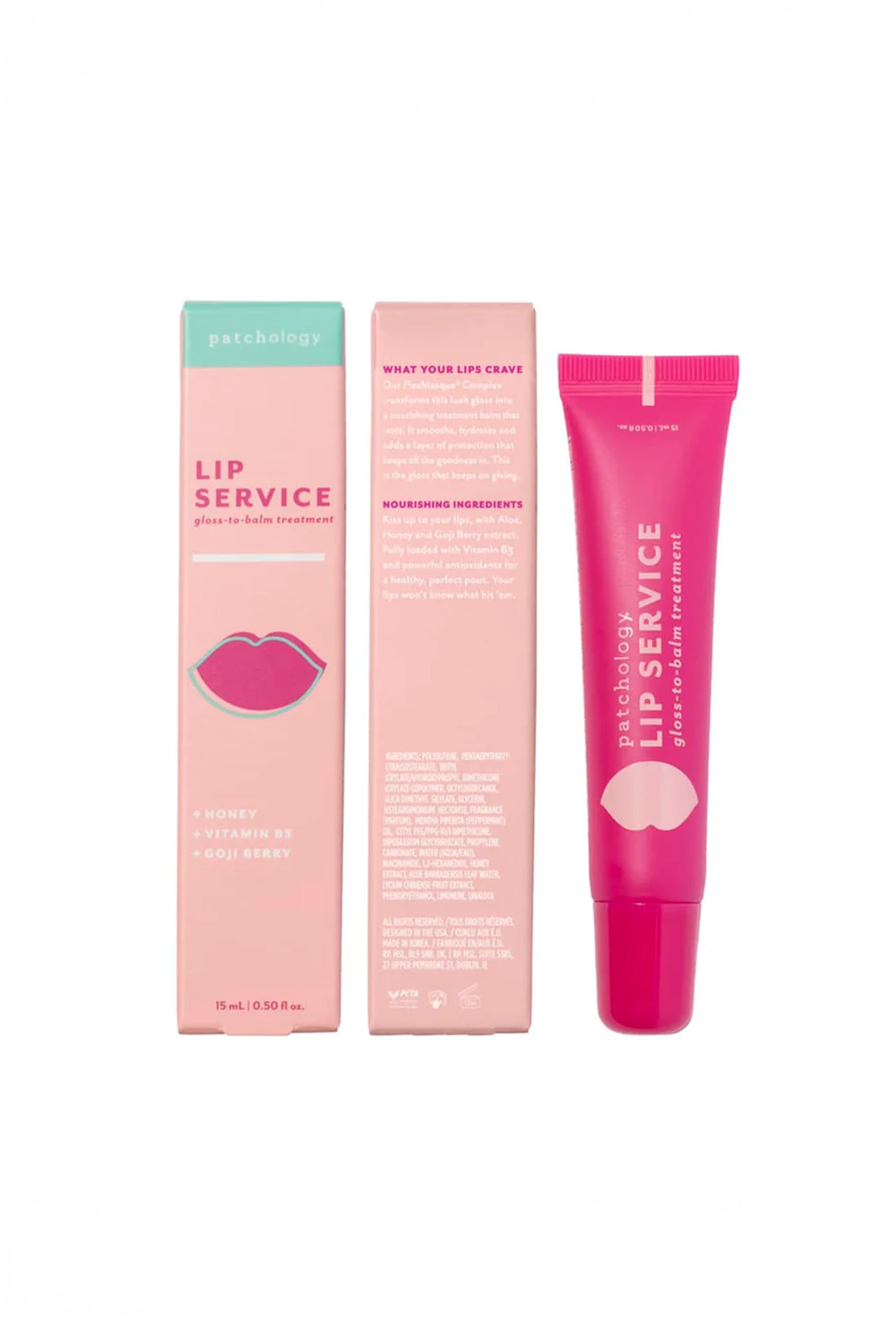 Transform Dry, Chapped Lips with Patchology's Top-Rated Hydrating Lip Gloss-to-Balm. This innovative gloss-to-balm formula delivers instant and long-lasting hydration to restore your lips' natural softness and suppleness. The FlexMasque® complex blends powerhouse hydrators Glycerin and Vitamin B3 to create a long-lasting moisture barrier that keeps your lips soft &amp; plush all day long. Just your lips but&nbsp;better&nbsp;– without the constant touch-ups.