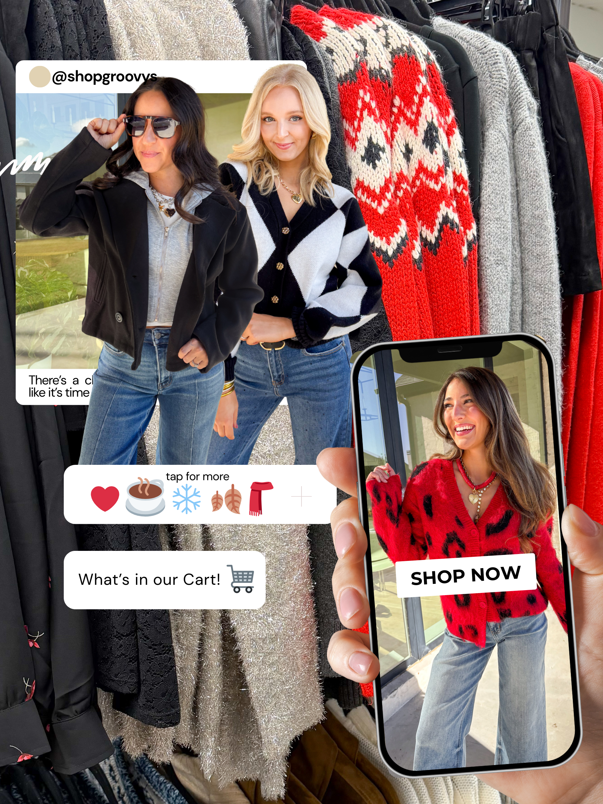 Red, brown, black, white, warm weather outfits! Collage inspired