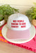 Cue the country playlist—this trucker hat was made for good times and great company! Featuring&nbsp;"Nice People Dancing To Good Country Music" embroidered across the front in bold red stitching, this playful hat is perfect for concerts, tailgates, rodeos, and weekends spent outdoors. The pink and white striped bill adds a fun pop of color, while the matching top button ties the look together. Finished with an adjustable fit, it's the perfect accessory for every country music lover.