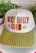 Slow down and enjoy the little moments with this colorful trucker hat. Featuring "Dilly Dally Club" embroidered in vibrant colors alongside a playful purple and lime green star, this hat is full of personality and happy vibes. The lime green bill with neutral stripe detailing and coordinating top button make it a standout accessory that's perfect for everything from weekend adventures to coffee runs and casual days out.
