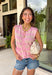 This pink stripe sweater tank is the sweetest little statement for summer! The monochromatic stripe design keeps it soft and easy to style, while the gold textured heart buttons add the cutest, eye-catching detail. With front pockets and a cozy, lightweight knit feel, it’s the perfect mix of playful and polished. It’s one of those pieces that instantly makes your outfit feel styled—just pair it with denim or shorts and go. Whether you're heading to lunch or a casual night out, this top is a standout.