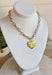 Simple, stylish, and oh-so versatile—this gold chain necklace is the perfect finishing touch for any look. Designed with a textured heart charm, it adds just the right amount of detail and personality without overpowering your outfit. With its adjustable extender, you can wear it closer to the neckline for layering or a little longer on its own. A timeless piece you’ll keep reaching for, no matter the occasion.