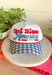 This white trucker hat with a blue gingham bill is the sweetest patriotic touch for your summer lineup! The embroidered “God Bless America” in red and blue adds a festive pop, while the gingham detail keeps it feeling fresh and fun. Perfect for the 4th of July, lake days, or backyard BBQs, this hat is both cute and practical with its breathable design and adjustable fit. It’s an easy way to pull your whole look together while staying cool in the sun. 