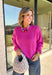 Nothing says cozy season like a classic fuchsia sweater, and this timeless knit from Double Zero is one you'll reach for again and again. Designed in a fuchsia hue, this effortlessly versatile sweater features exposed seam detailing that adds a modern touch to its classic silhouette. Ribbed trim at the neckline and cuffs provides a polished finish, while the soft knit construction keeps you warm and comfortable all day long.