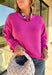 Nothing says cozy season like a classic fuchsia sweater, and this timeless knit from Double Zero is one you'll reach for again and again. Designed in a fuchsia hue, this effortlessly versatile sweater features exposed seam detailing that adds a modern touch to its classic silhouette. Ribbed trim at the neckline and cuffs provides a polished finish, while the soft knit construction keeps you warm and comfortable all day long.