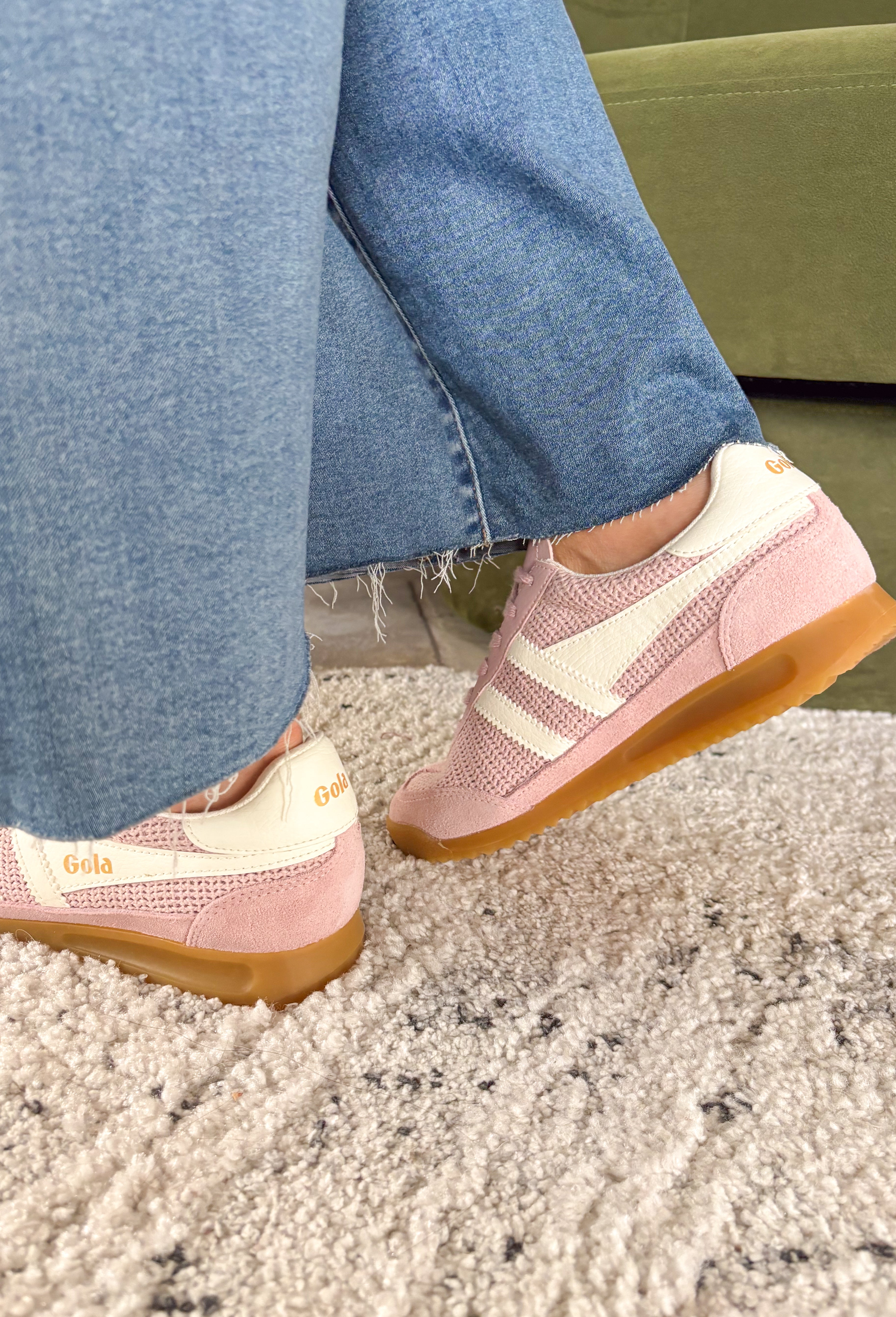 Fresh, versatile, and full of retro charm—Gola’s Tornado Zephyr is ready to take you through every season. This reimagined take on Gola’s best-selling Tornado silhouette features a woven crochet-style upper that feels light and unique. Designed in a chalk pink and off white colorway, it’s finished with a slight wedge gum sole that gives a subtle lift and a nod to vintage sneaker style