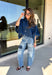 Give your everyday layers a fresh update with this dark wash denim jacket from Entro. The rich denim wash brings a classic feel to the relaxed, draped silhouette, making it an easy piece to throw on when your outfit needs a little something extra. Snap buttons down the front keep the look casual, while chest pockets and additional front pockets add functional detail. Snap button closures at the sides give the design an unexpected finishing touch while complementing its easygoing shape. 