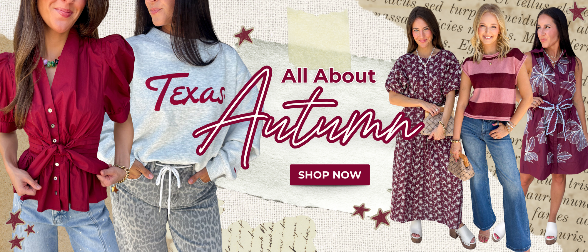 All About Autumn! Shop Now!
burgundy and other fall colored oufits