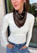 Add an easy western-inspired touch to your outfit with this brown bandana neck scarf. The rich brown color makes it a versatile accessory for fall while the soft material keeps it comfortable enough to wear all day long. Tie it around your neck for a classic bandana look, wear it as a headband, or knot it onto your favorite handbag for a fun pop of personality. From gameday and concerts to weekend plans and fall outings, there are plenty of ways to make this scarf your own.