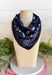 Add an easy western-inspired touch to your outfit with this navy bandana neck scarf. The rich navy color makes it a versatile accessory for fall while the soft material keeps it comfortable enough to wear all day long. Tie it around your neck for a classic bandana look, wear it as a headband, or knot it onto your favorite handbag for a fun pop of personality. From gameday and concerts to weekend plans and fall outings, there are plenty of ways to make this scarf your own.