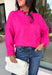 Every wardrobe needs a classic sweater you'll reach for season after season, and this cozy knit from Double Zero is just that. Designed in a bold fuchsia hue, this timeless sweater is effortlessly versatile and easy to style with all your favorite fall pieces. Ribbed detailing at the neckline, cuffs, and hem adds a polished finish, while the ultra-soft knit keeps you warm and comfortable without feeling bulky. 
