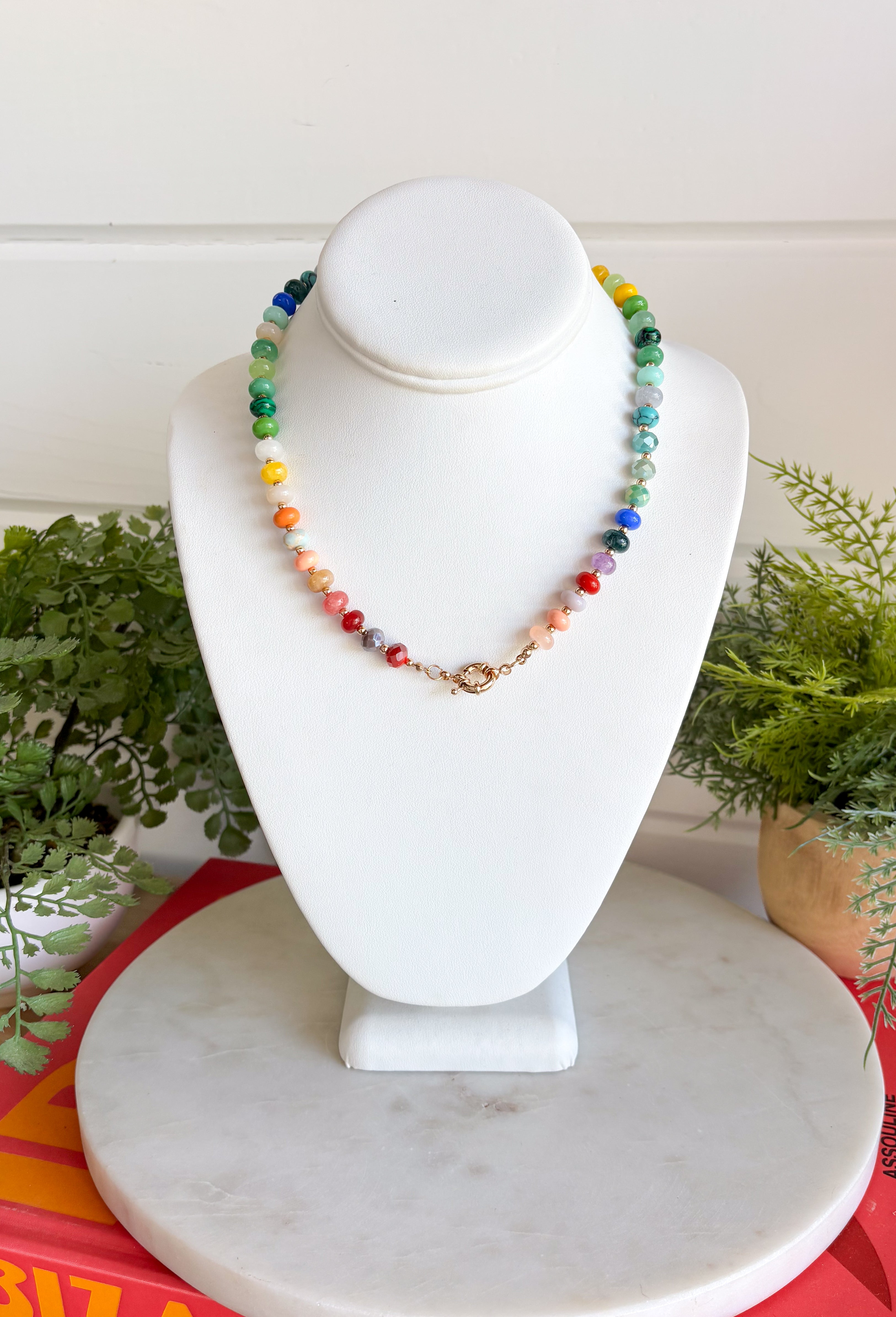 Add a fun pop of color to every outfit with this trendy beaded necklace! Featuring a vibrant mix of colorful beads, this playful accessory is perfect for brightening up everything from casual tees to cozy sweaters. The gold toggle clasp adds a modern, elevated finish, making it just as stylish worn on its own as it is layered with your favorite chains. It's the perfect statement piece for every season.
