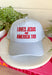 This light blue and white stripe trucker hat is made for celebrating faith, freedom, and all the 4th of July fun! Featuring “Loves Jesus And America Too” embroidered in red, it brings the perfect mix of patriotic spirit and meaningful style. The striped design keeps it fresh and festive, while the adjustable fit makes it easy to wear all day—from parades and lake days to backyard BBQs and fireworks. It’s the kind of hat that adds personality to any casual outfit and feels right at home all summer long. 