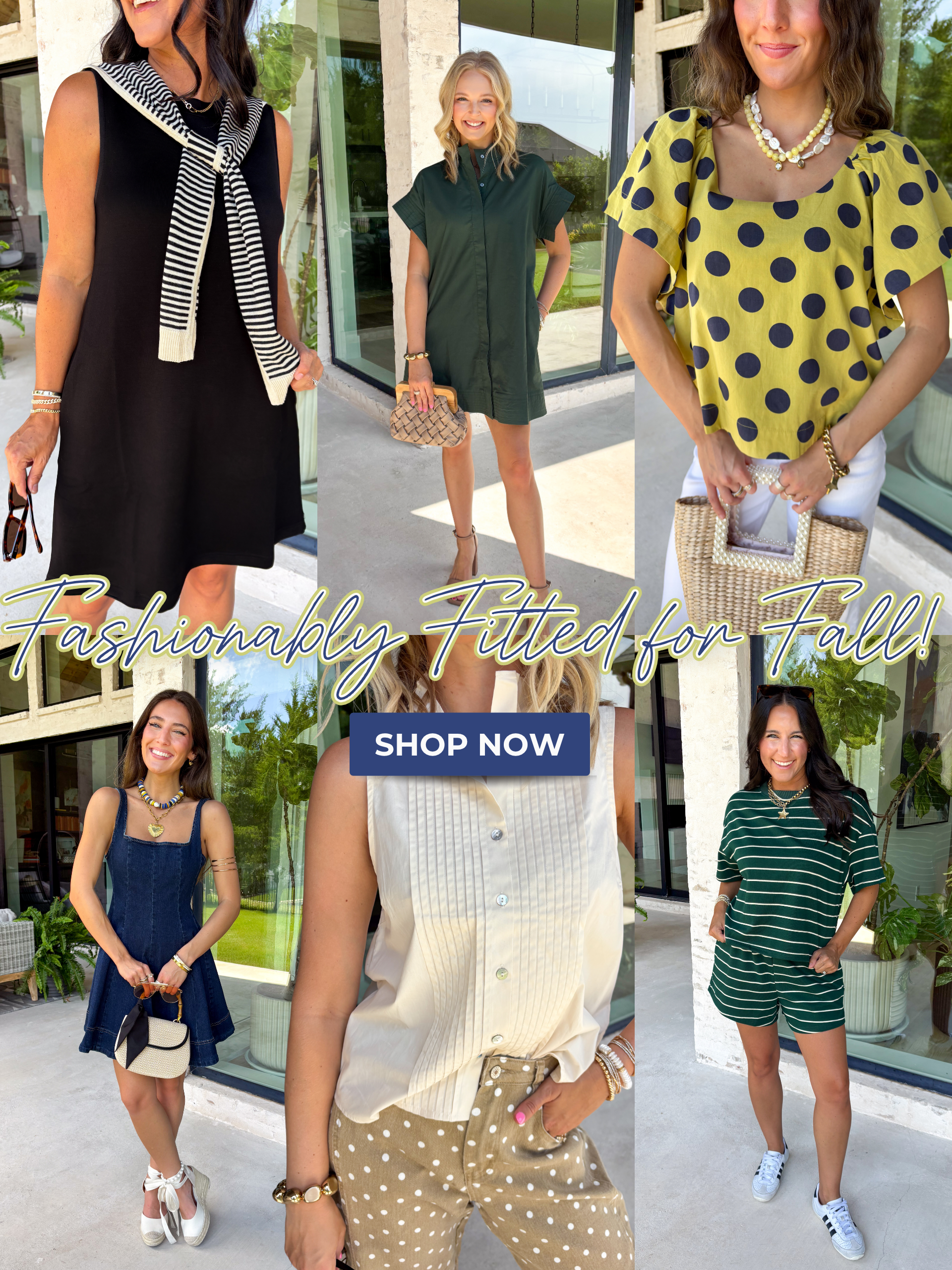 Fashionably Fitted for Fall! Shop Now! 6 early fall transitional styles that can still be worn in warm weather!