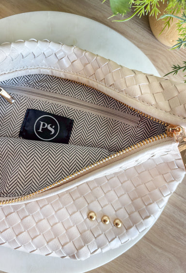 Pretty Simple Woven Westlyn Bum Bag in Cream - Groovy's