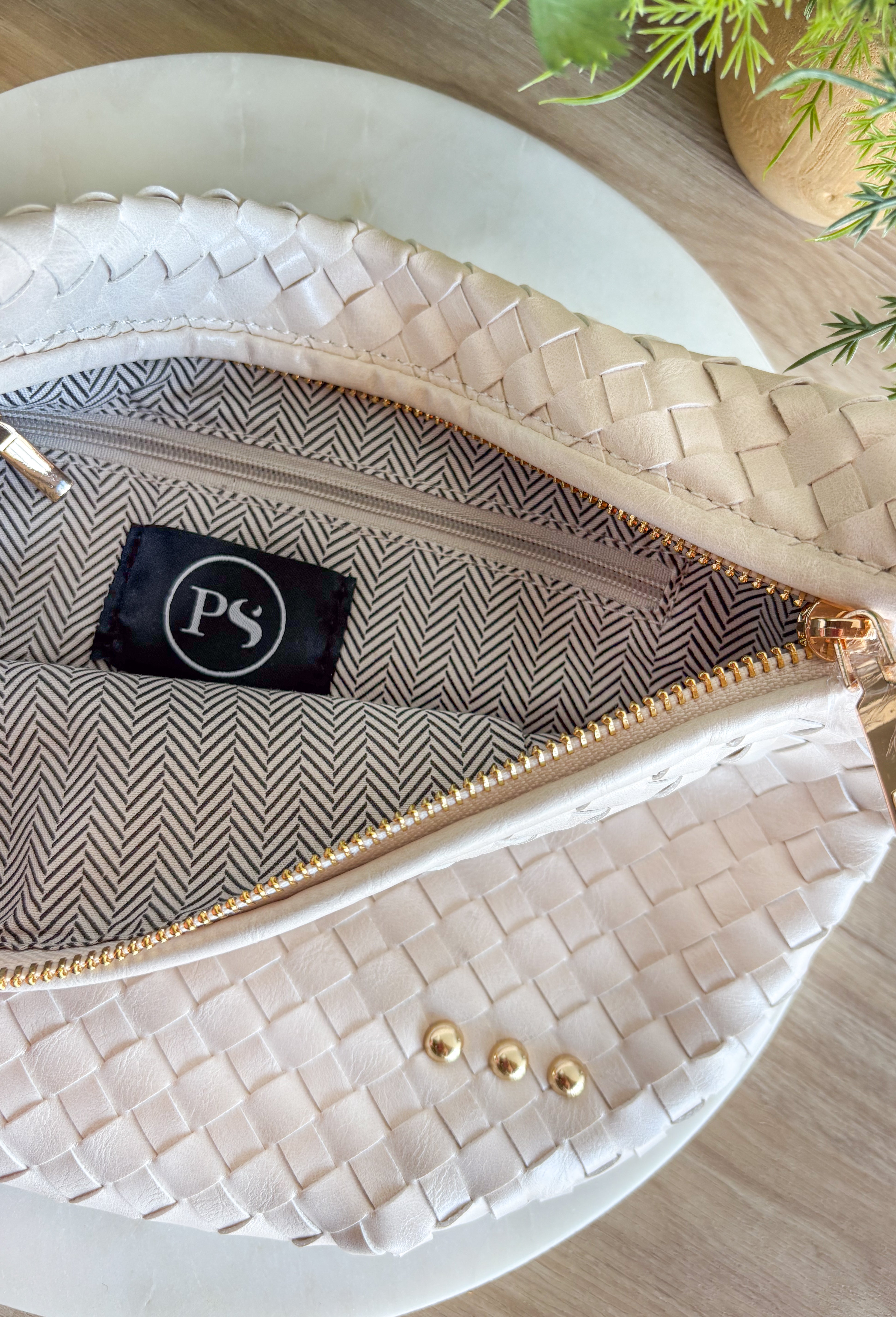 Pretty Simple Woven Westlyn Bum Bag in Cream - Groovy's