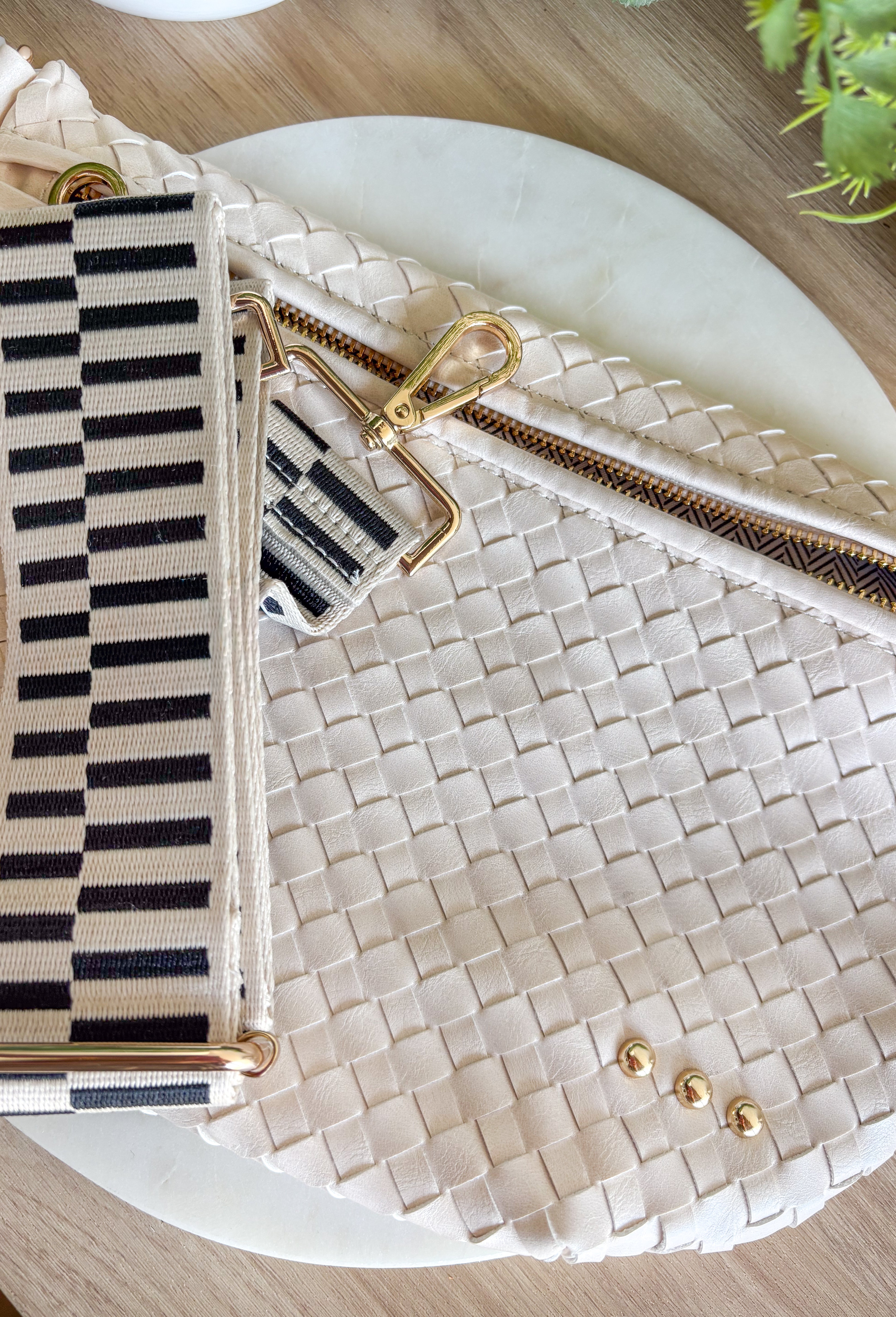 Pretty Simple Woven Westlyn Bum Bag in Cream - Groovy's