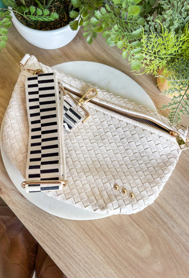 Pretty Simple Woven Westlyn Bum Bag in Cream - Groovy's