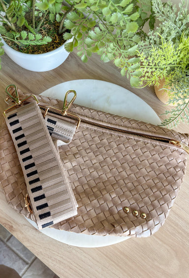 Pretty Simple Woven Westlyn Bum Bag in Taupe - Groovy's
