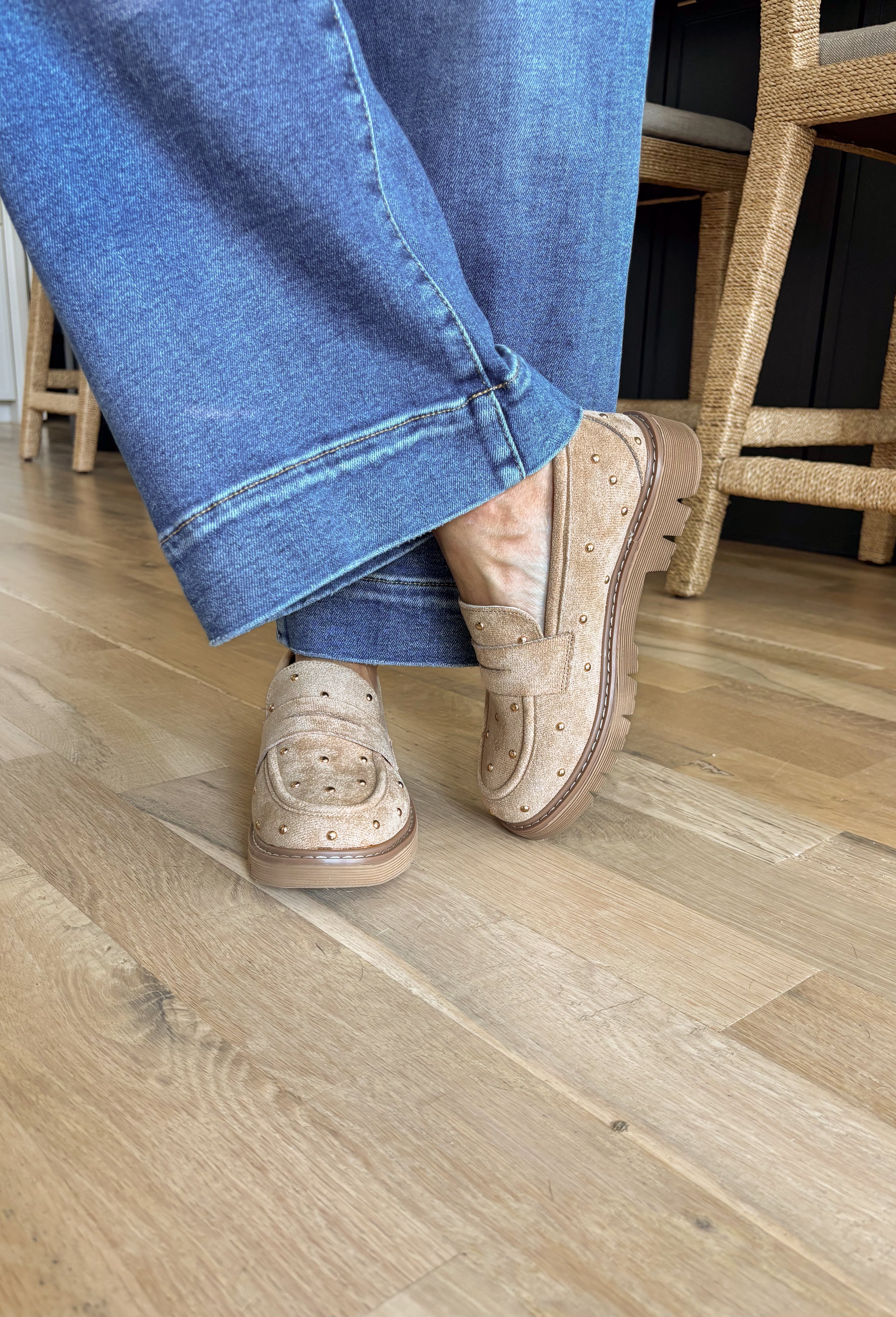 Stud Muffin Sand Loafer - Groovy's