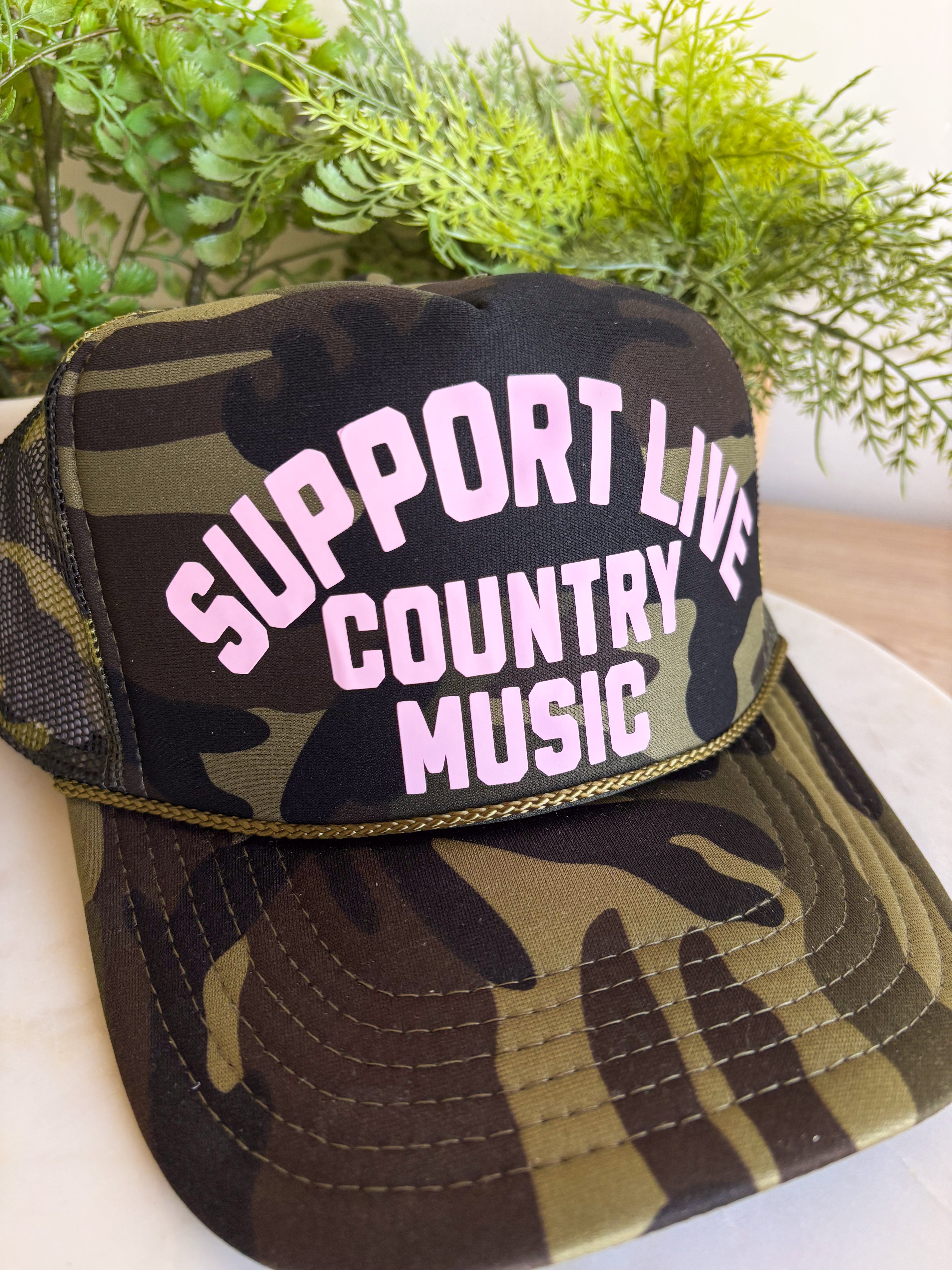 Support Live Country Music Trucker Hat - Groovy's