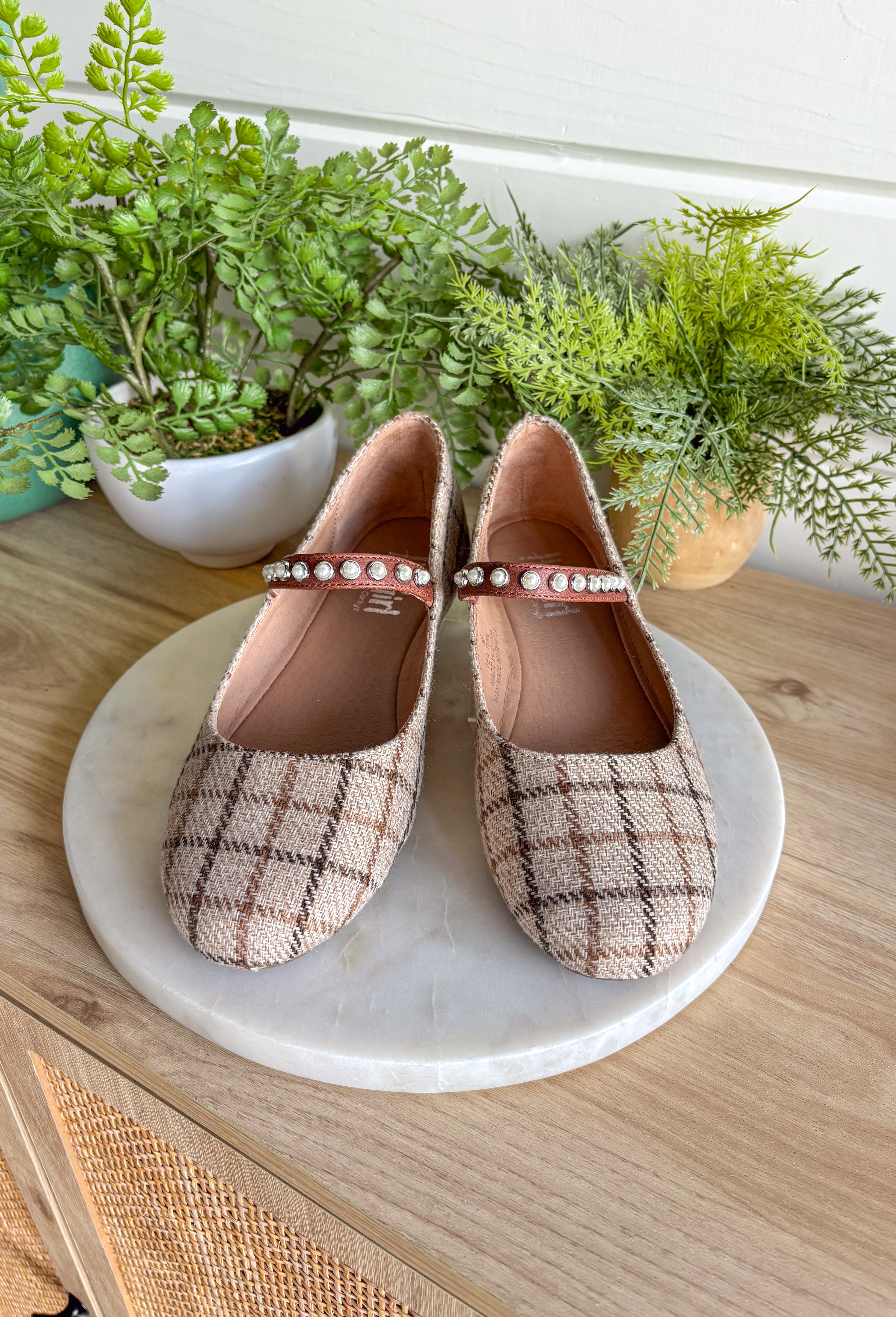 Tea Time Plaid Mary Jane Flat - Groovy's