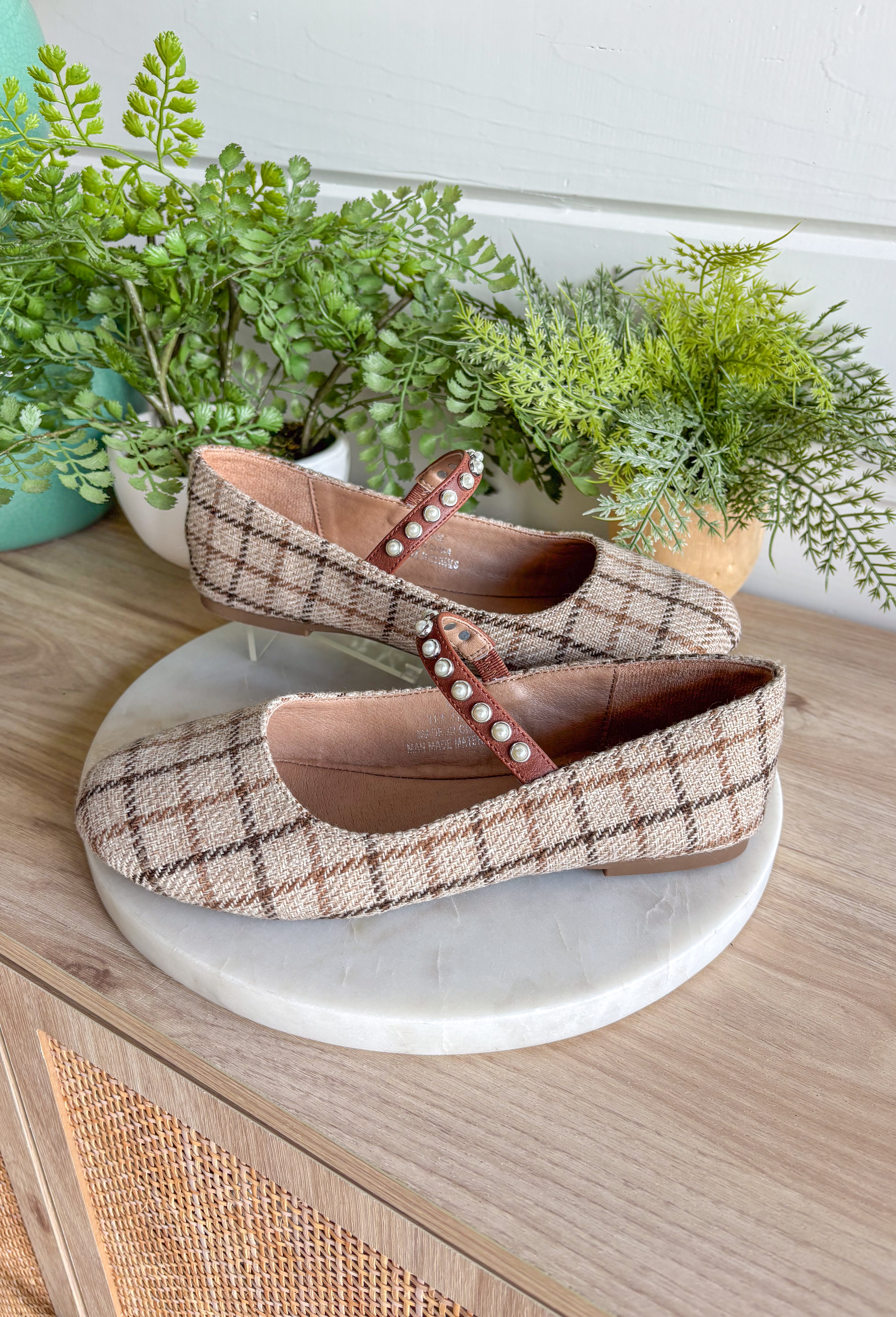 Tea Time Plaid Mary Jane Flat - Groovy's