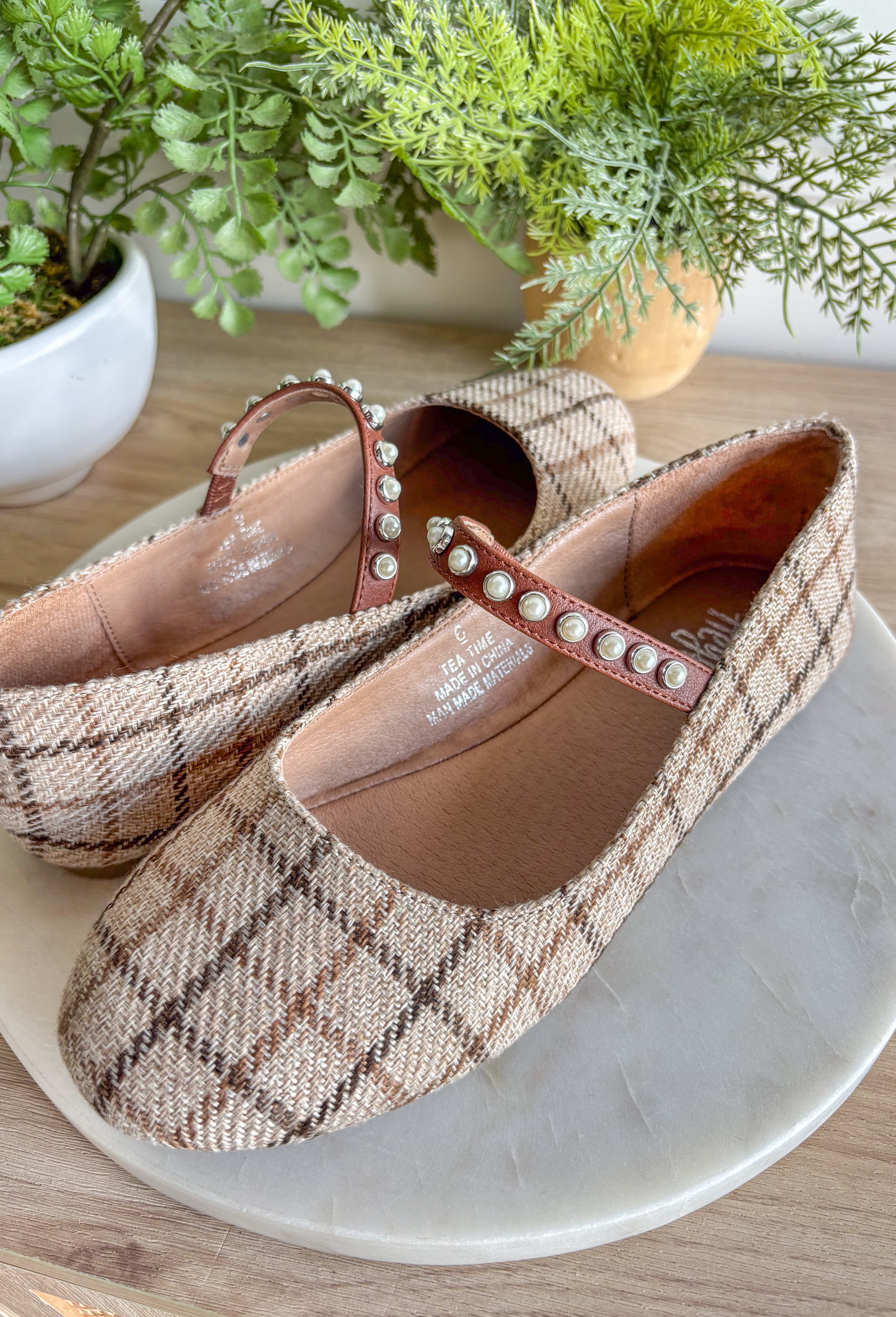 Tea Time Plaid Mary Jane Flat - Groovy's