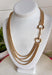 This gold layered chain necklace with a horse bit detail is the perfect blend of trendy and timeless for summer styling! The layered look gives you that effortlessly styled feel without the extra work, while the horse bit detail adds a classic, elevated touch. At 19.5" in length, it sits perfectly to make a statement on its own or pair with shorter chains for a stacked look. Whether you're dressing up a simple tank or adding polish to a breezy dress, this piece pulls everything together. 