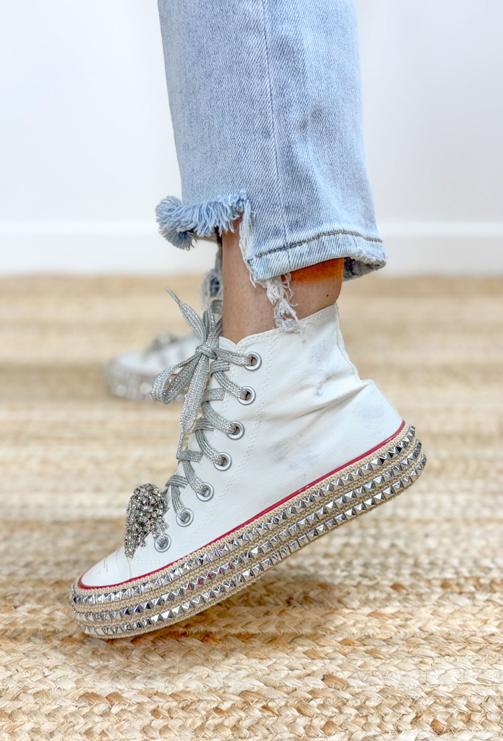 ASH High Top store Metallic Silver Sneakers