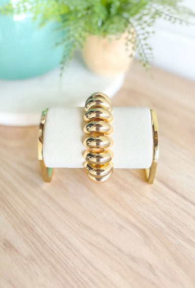 Missed Opportunity Bracelet, chunky gold ring beaded bracelet