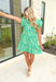 Pinky Promise Floral Dress, kelly green, green, seafoam, lilac, and pale pink floral puff sleeve dress with pockets and v-neck