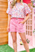 Time After Time Shorts in Pink, washed pink denim shorts with cinched waist and large front pockets