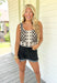 Z SUPPLY Calle Crochet Tank, black and cream cropped crochet tank top 