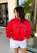 A timeless nod to American pride! This red pullover features “1776” in bold white lettering across the front, making it the perfect piece to celebrate Independence Day and beyond. Classic, patriotic, and easy to style, it’s a go-to for summer holidays, fireworks, and casual days. Made from soft 100% cotton, this pullover is comfortable and breathable while still giving you that cozy feel. 