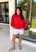 A timeless nod to American pride! This red pullover features “1776” in bold white lettering across the front, making it the perfect piece to celebrate Independence Day and beyond. Classic, patriotic, and easy to style, it’s a go-to for summer holidays, fireworks, and casual days. Made from soft 100% cotton, this pullover is comfortable and breathable while still giving you that cozy feel. 