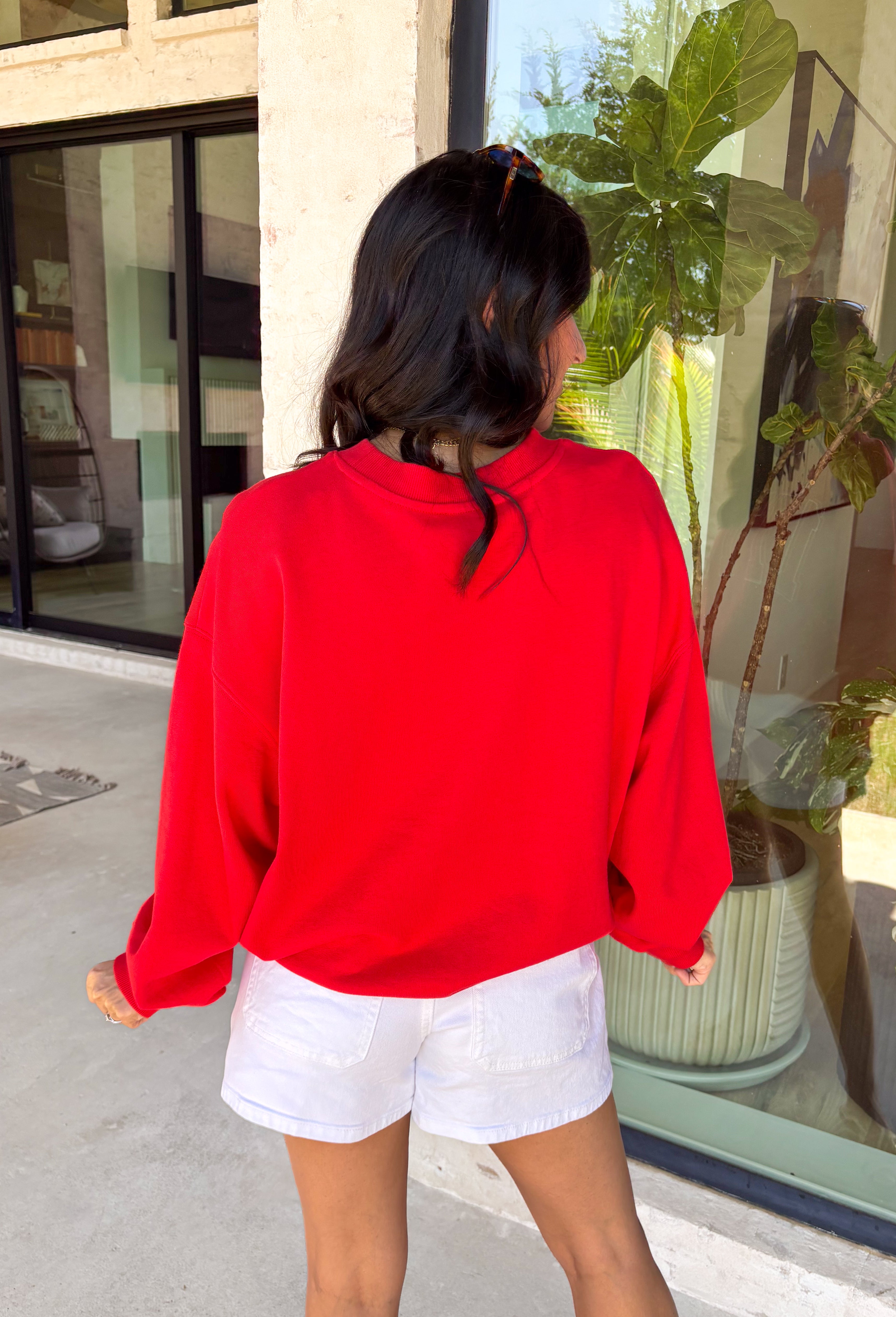 A timeless nod to American pride! This red pullover features “1776” in bold white lettering across the front, making it the perfect piece to celebrate Independence Day and beyond. Classic, patriotic, and easy to style, it’s a go-to for summer holidays, fireworks, and casual days. Made from soft 100% cotton, this pullover is comfortable and breathable while still giving you that cozy feel. 
