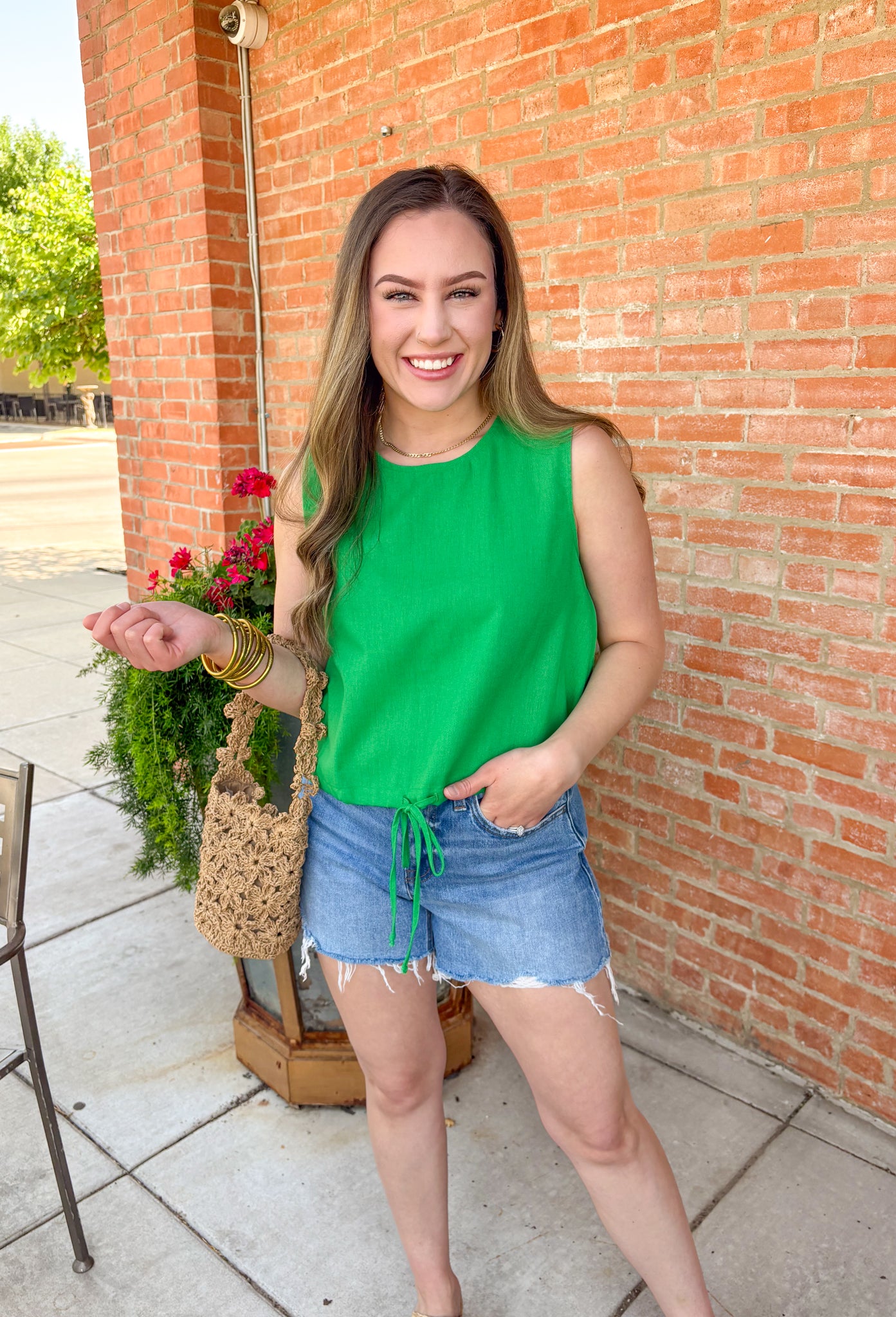 Adore You Top in Green - Groovy's