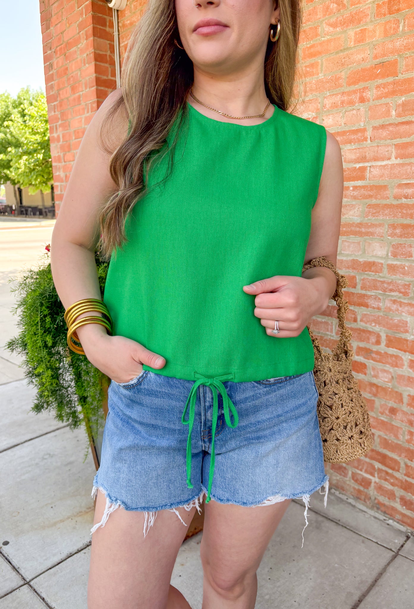Adore You Top in Green - Groovy's