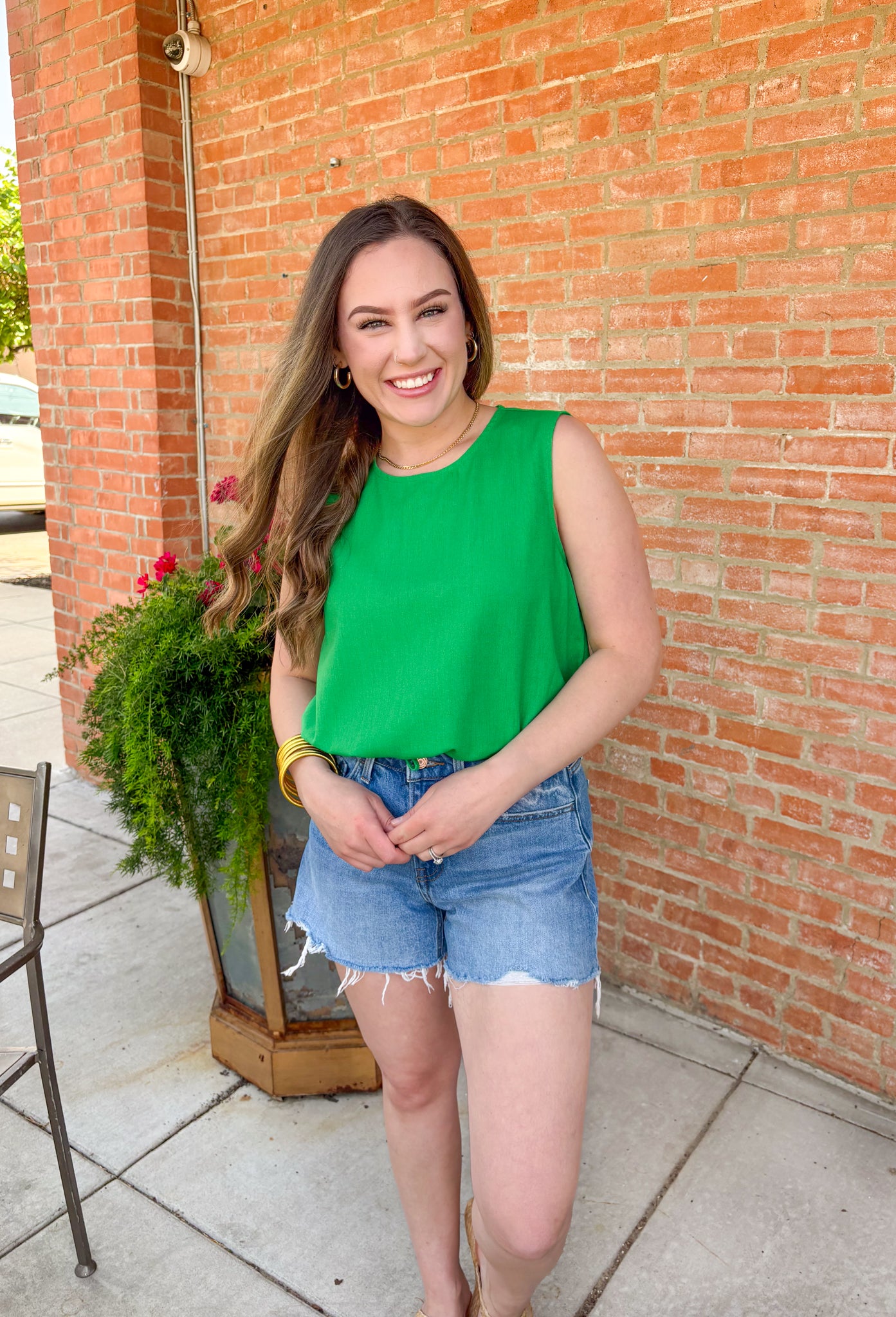 Adore You Top in Green - Groovy's