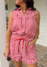 Meet your go-to romper for sunny days and festive celebrations. This red and white striped sleeveless romper is giving effortless summer charm with a playful, patriotic twist—perfect for the 4th of July and beyond. Designed with a collared neckline and front snap button detail, it has a polished feel while still keeping things relaxed and easy. The elastic waist with an adjustable tie creates a flattering, comfortable fit, and the chest pockets plus side pockets add that practical touch