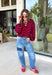 Classic stripes never go out of style, and this cozy knit top from Hyfve is the perfect addition to your fall wardrobe. Featuring bold red and navy stripes, this timeless top offers a relaxed silhouette that's easy to dress up or down. Ribbed detailing at the neckline, cuffs, and hem gives it a polished finish, while the soft fabric keeps you warm and comfortable all day long. 
