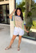 This color block stripe top is the perfect mix of laid-back and fun for summer! With shades of coral, tan, green, and blue, it brings a fresh pop of color while still feeling easy to style. The dark blue threading throughout adds a subtle contrast that pulls everything together, and the dolman sleeves give it that relaxed, effortless fit. Soft, stretchy, and breathable, it’s perfect for busy days when you want to feel comfortable but still put together. 