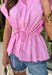 This light pink cap sleeve top is such a sweet and flattering pick for summer! Designed with an elastic drawstring waist, it cinches in just right to create a feminine peplum silhouette that’s both comfortable and easy to wear. The collared neckline and button front give it a polished feel, while the lightweight cotton keeps it breathable for warm days. It’s one of those tops that instantly makes you feel put together without trying too hard. 