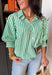 Meet your new spring go-to! This green and white striped button down top is the perfect mix of crisp and cute, with puff sleeves that add just the right amount of drama (the fun kind). The collared neckline keeps it polished, while the lightweight feel makes it easy to wear from morning errands to patio lunches. Pair it with your favorite denim and you’re instantly ready for all the fresh-air plans.
