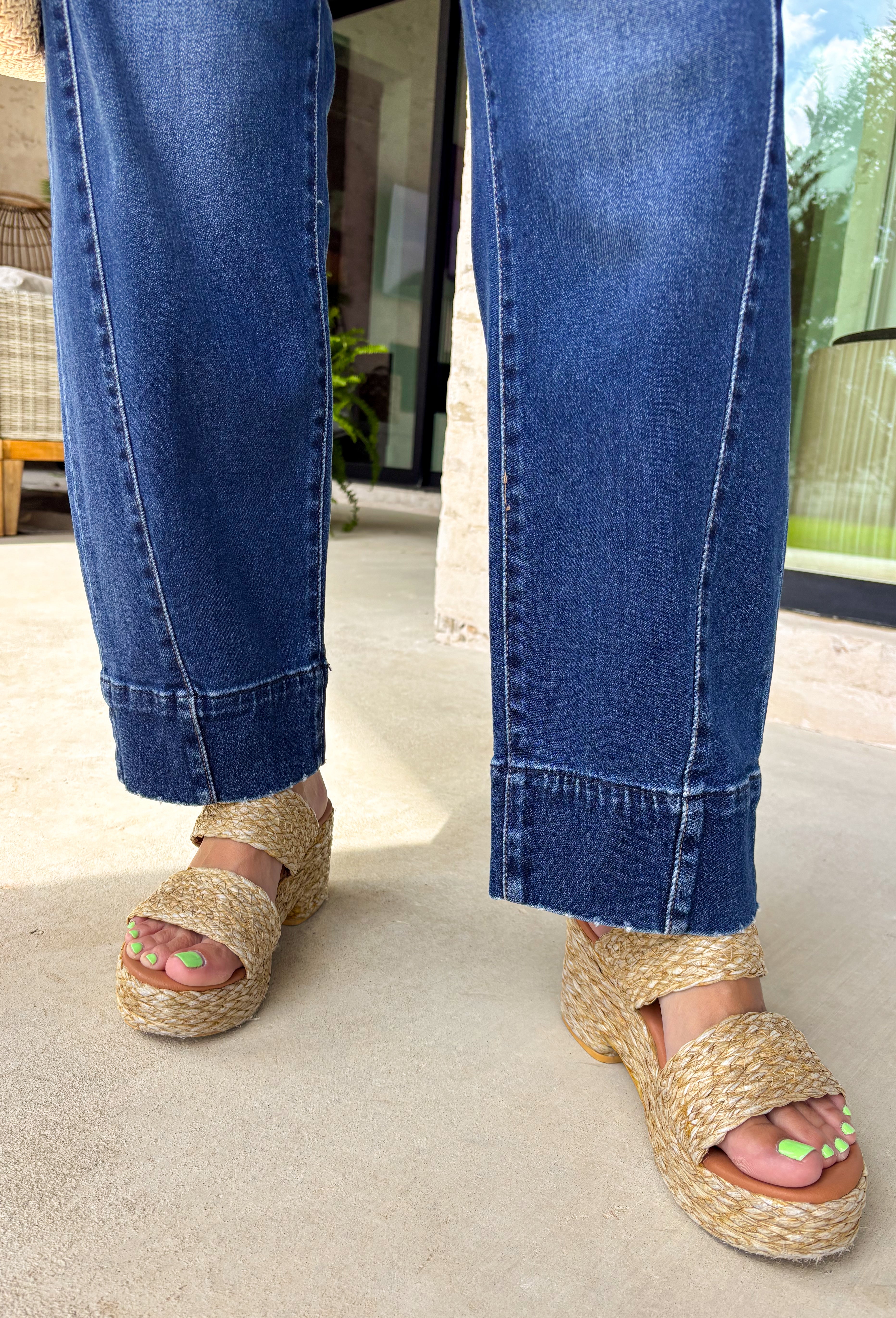 Relaxed, cool, and effortlessly on-trend! These dark wash slouchy crop barrel jeans by Risen bring the perfect mix of comfort and style. The slouchy fit and cropped length give them that laid-back, modern feel, while the rich dark wash keeps them easy to dress up or down. Designed with added stretch for all-day comfort, these jeans move with you while maintaining their shape. The barrel silhouette adds a fun, fashion-forward touch that makes them a standout piece in your everyday rotation.