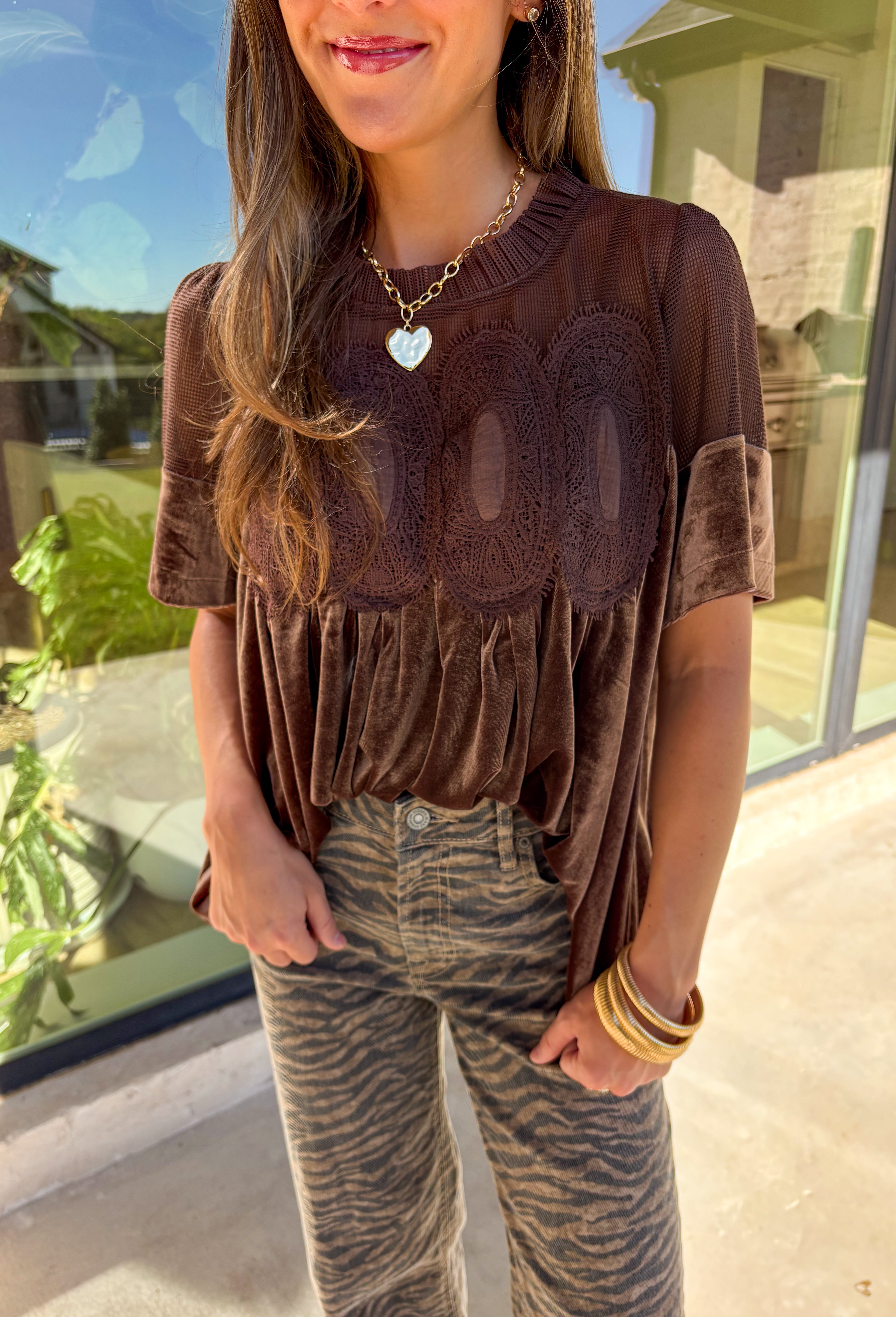 Autumn Encounters Velvet Top - Clothing - Tops - Fate - Groovy's