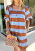 Bold stripes and rich autumn colors make this mini dress an instant favorite! Featuring eye-catching brown and blue stripes, this cotton dress is designed to stand out while remaining effortlessly easy to wear. The short puff sleeves add a feminine touch, while the button-front design creates a timeless look you'll reach for again and again. Complete with side pockets and a fully lined silhouette.